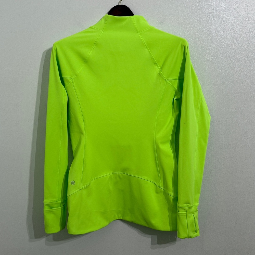 Athleta Whittier Peak Half Zip Long Sleeve Top Womens Small Neon Green Ladies - Picture 7 of 16